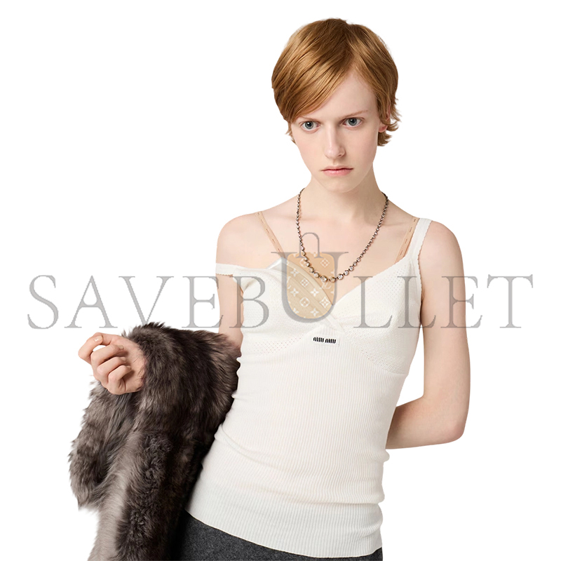 MIU MIU COTTON KNIT TOP MMV306